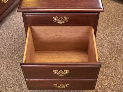 Dark Cherry  Nightstand with 2 Drawers