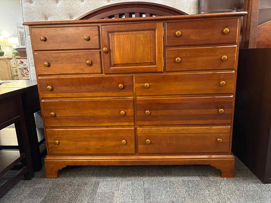 Cherry 10-Drawer Dresser and Mirror
