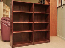 Dark Stained 6 Adjustable Shelf Bookcase