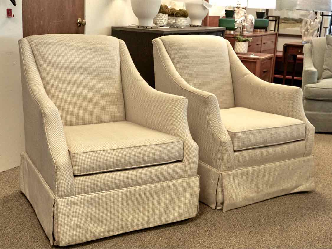 Pair of Sam Moore Tightback Swivel Chairs