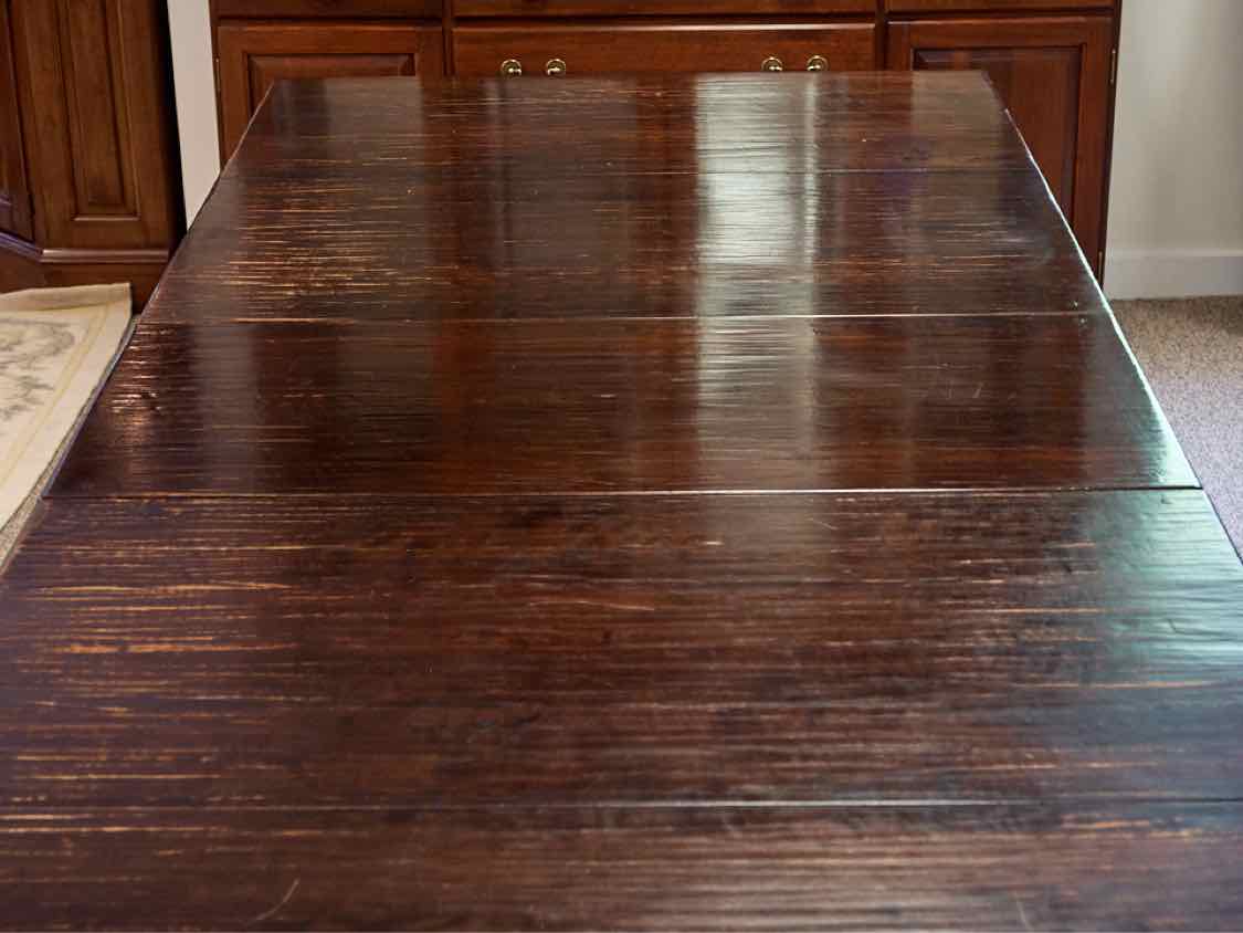 Maple Dining Table with Dark Distressed Finish & (2 )17.5 Leaves