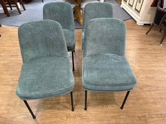 Set Of 4 West Elm 'Jack' Metal Frame Dining Chairs