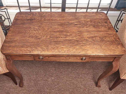 Oak Desk with Faux Drawer & Cabriole Legs