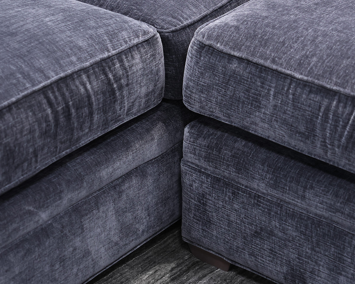 Boston Interiors Steel Blue 3-Piece Sectional with RAF Chaise