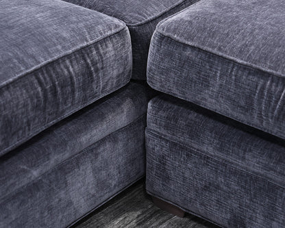 Boston Interiors Steel Blue 3-Piece Sectional with RAF Chaise