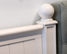White Cannonball Top Cottage Beadboard King Bed