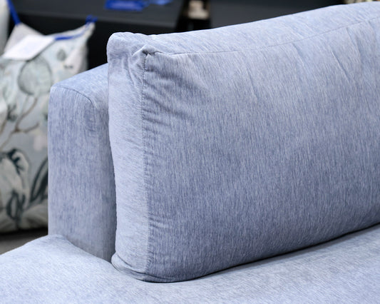 Custom 3 Piece Round Blue Velvet Sectional