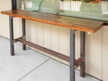 Outdoor Mango Wood Console Table W/ Metal Base