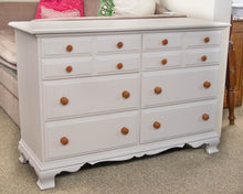 Lloyd's Double Dresser in White with Natural Wood Finish Pulls