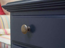 Ethan Allen  Solid Mahogany 4 Drawer Chest with Ocean Side Blue Finish