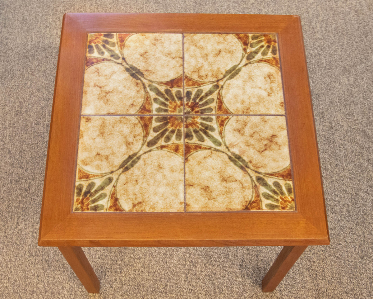 Tile Top Side Table in Cherry Finish