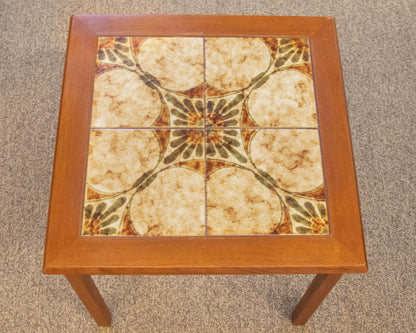 Tile Top Side Table in Cherry Finish