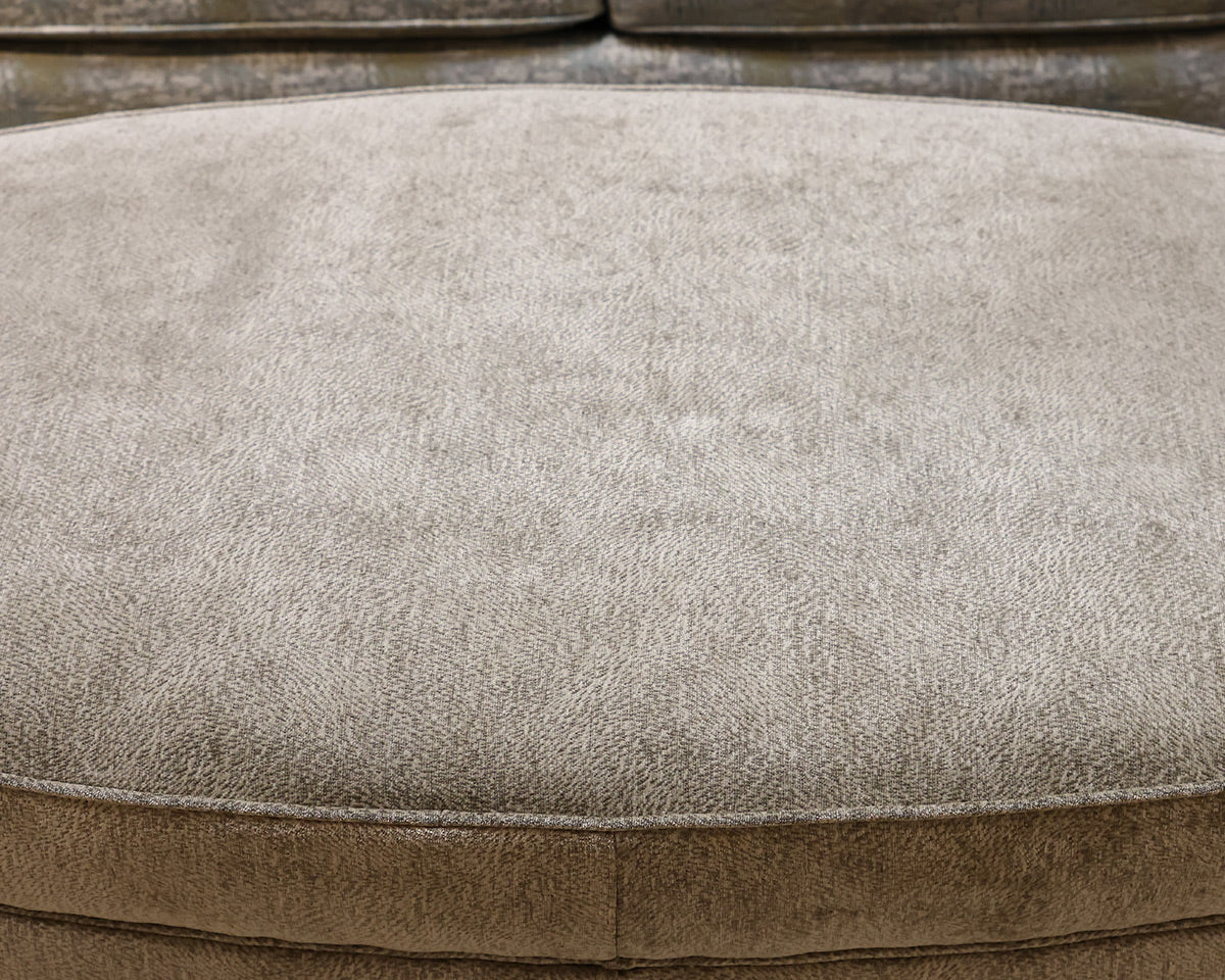 Circle Furniture Gray Chenille Oval Ottoman