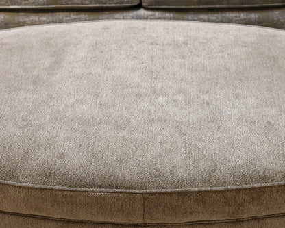 Circle Furniture Gray Chenille Oval Ottoman