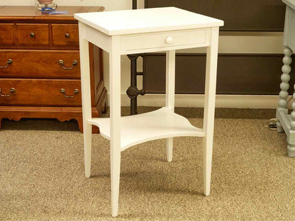 White Painted Side Table W/ One Drawer