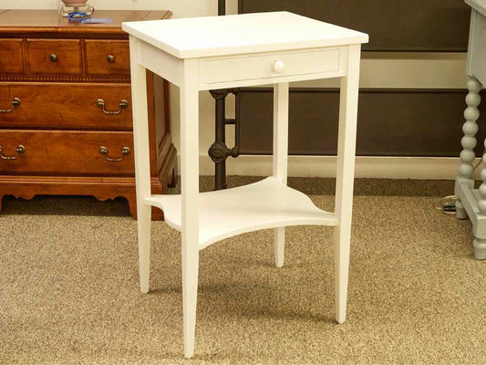 White Painted Side Table W/ One Drawer