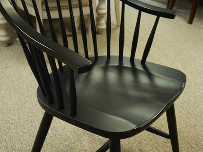 Set of 8 Ethan Allen American Impressions Windsor Dining Chairs in Black