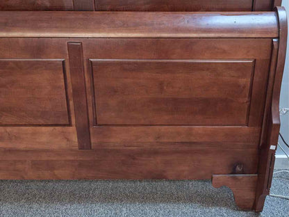 Maple Queen Sleigh Bed with Cherry Stain Finish