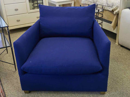 Lee Furniture Navy Blue Sail Cloth Upholstered Chair