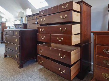 Mahogany Chest on Chest with  6 Drawer & Brass Hepplewhite Handles