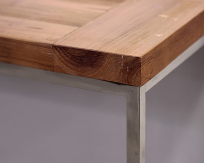 Reclaimed Wood Console with Chrome Base