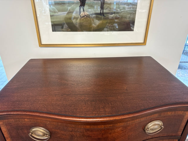 Mahogany Serpentine 7 Drawer Chest on Chest