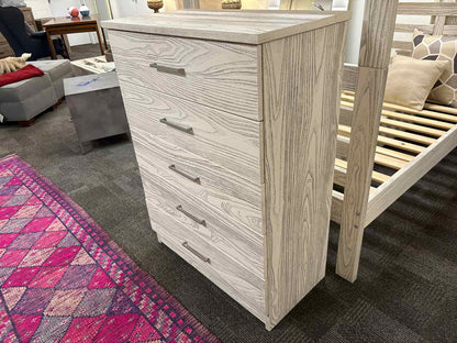 Rustic Whitewashed 5-Drawer Chest