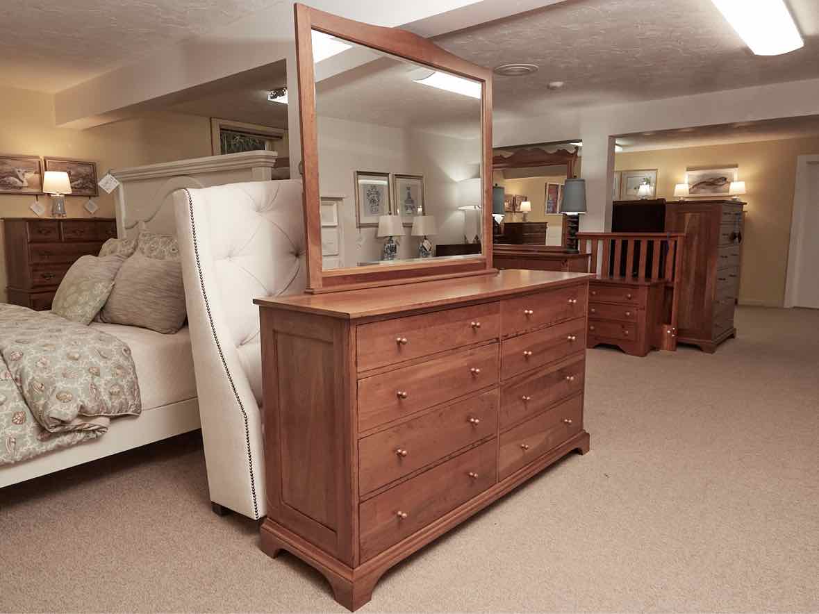 Durham Furniture Cherry Shaker Style  8 Drawer Dresser with Mirror