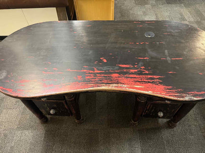 Weathered Black Kidney Desk