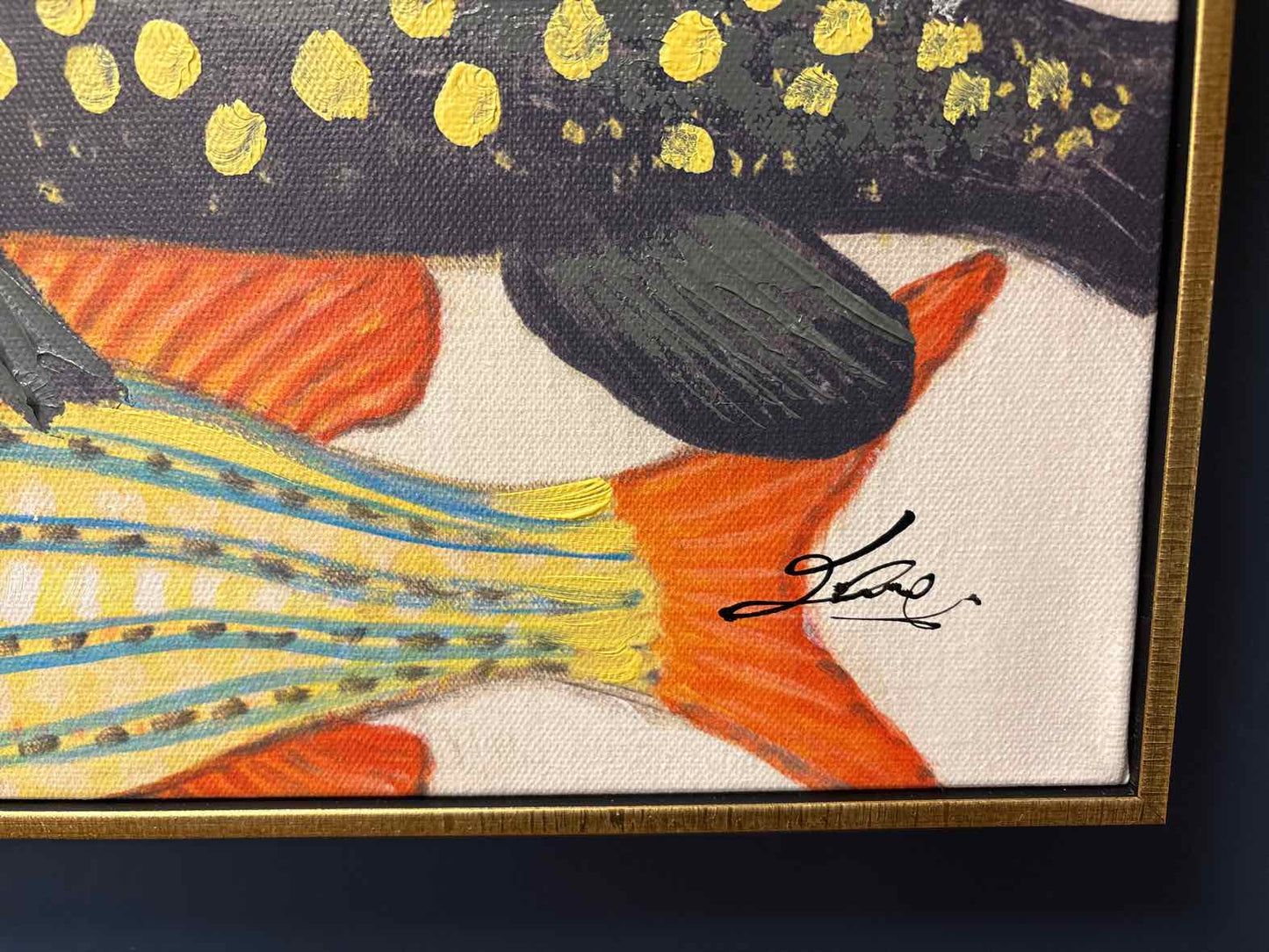 Set of Two Colorful Tropical Fish Paintings