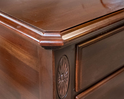 Pair of Ethan Allen 'Georgian Court' Cherry 2 Drawer Nightstands