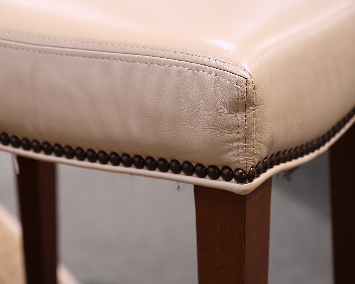 Pair of Ethan Allen Leather Counter Stools