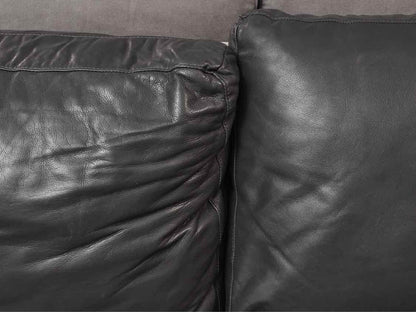 Bradington Young  Blue Grey Leather 2 Cushion Loveseat