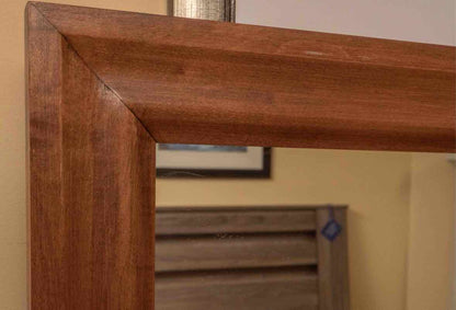 Maple 6 Drawer Dresser with Landscape Mirror & Chippendale Hardware Pulls