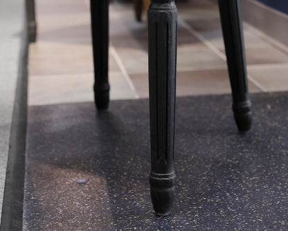Set of 8 Restoration Hardware Vintage French Round Fabric Dining Chairs in Black
