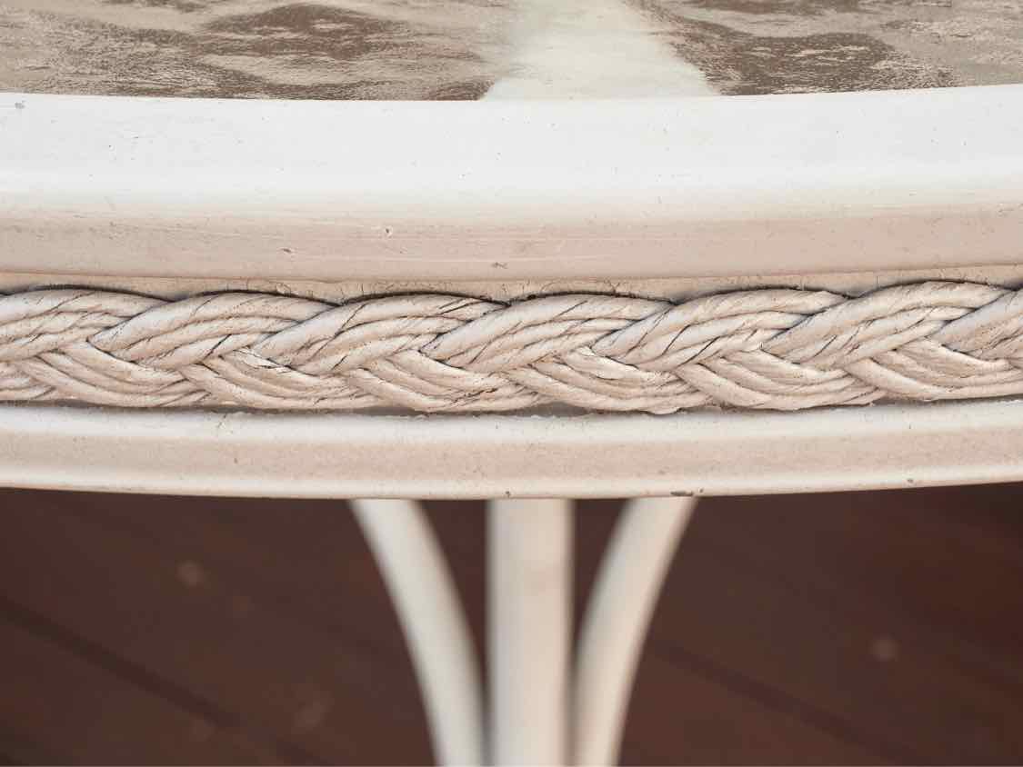 Lloyd Flanders Outdoor Glass Top Table & 4 Wicker Chairs Dining Set