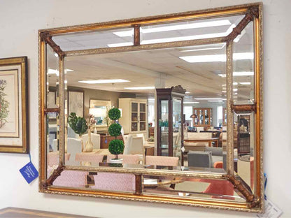 John Richard Bronze & Antique Brass Beveled  Mirror