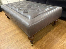 Stanford Leather Ottoman on Casters