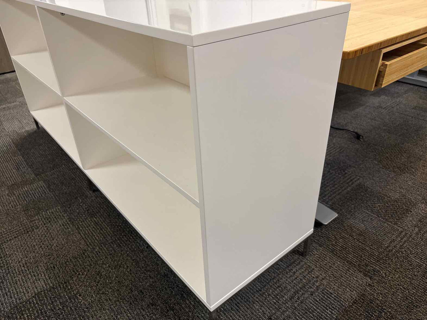 West Elm White Lacquer Storage Bookcase