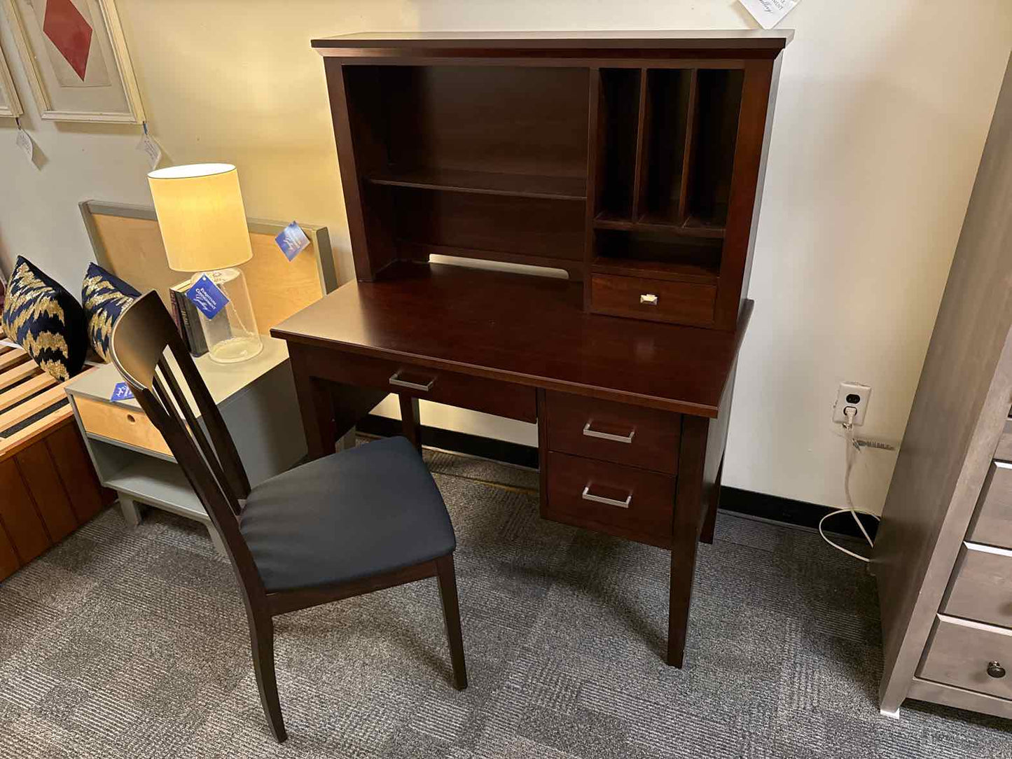 Winners Only Dark Cherry Desk and Hutch