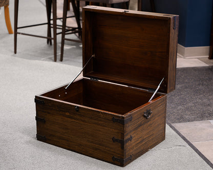 Brown Mahogany Antique Trunk