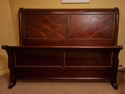 Bassett King Sleigh Bed in Dark Stain Finish