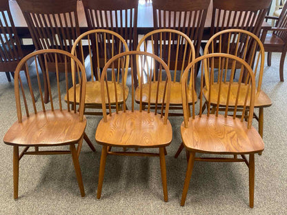 Set of 6 Nichols & Stone 'Claud Bunyard' Windsor Oak Dining Chairs