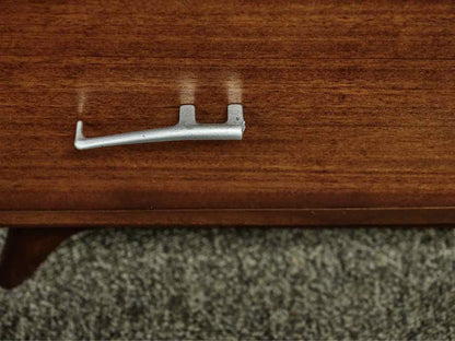 RWay MCM Walnut 10 Drawer Dresser with Silver Finish Hardware