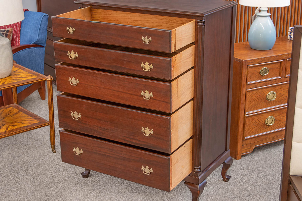 Ribbon Mahogany Five Drawer Chest