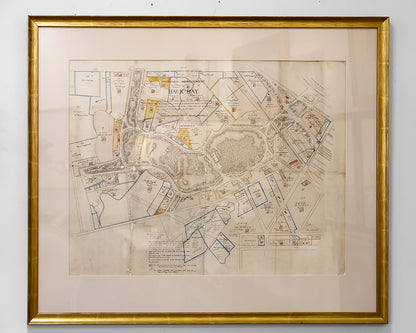 Antique Boston Back Bay map. Circa 1849
