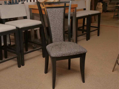 Saloom Glass Top Black Finish Base Table &  6 Chair Set