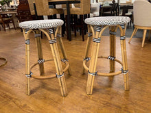 Pair of Serena & Lily 'Riviera' Backless  Counter Stools