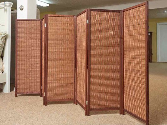 Bamboo 6 Panel Floor Screen