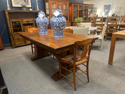 Medium Finish Cherry Trestle Dining Table